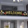 Fiesta de Bienvenida Transfronteriza Banner Exterior Adecuado para Reuniones Familiares, Decoración Escolar Banderas de Fiesta Fábrica Venta al por Mayor