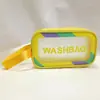 Bolsa de Cosméticos Transparente com Borda Colorida Fosca Personalizada, Simples, Portátil, À Prova d'Água, Necessaire, Cosméticos de Viagem, Armazenamento de Grande Capacidade