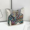 Bolsa de Hombro Thai Transfronteriza con Elefante Bordado Moda para Mujer Nueva Bolsa de Lona Portátil de Gran Capacidad para Mujer