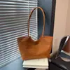 Bolsa Tote Casual Tecida Lisa Cor Sólida Retro Feminina Chegada Nova Outono 2026 Grande Capacidade Simples Bolsa de Ombro Bolsa de Braço