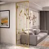 Pantalla de Acero Inoxidable de Lujo Ligero, Partición de Sala de Estar Estilo Nuevo Chino, Celosía Floral Simple Calada para Bloquear el Recibidor, Celosía Decorativa
