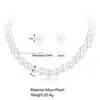 Collar de Cuentas Moda Coreana Pendientes de Perla para Mujer Collar Dos Piezas Accesorios de Boda Nupcial Traje para Actividad
