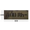 O1RH +- A2RH +- B3RH +- AB4RH +- insignia reflectante de tipo de sangre primeros auxilios logo IR