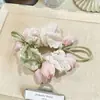 Goma para el pelo de encaje floral de diseño exclusivo para mujer, Accesorio para el pelo muy grande de estilo coreano nuevo y atmosférico, Goma para el pelo para mujer