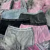 Pantalones Cortos Casuales de Hip-Hop Transfronterizos Europeos y Americanos Pantalones Cortos Y2K Harajuku Estampado de Letras con Pedrería Moda Retro Pantalones Deportivos