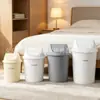 Papelera de gran capacidad con tapa abatible de estilo japonés creativo para cocina del hogar, cubo de basura de plástico con tapa, contenedor de almacenamiento