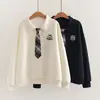 Sudadera con escudo bordado estilo universitario juvenil de dibujos animados, estilo japonés, para mujer, nueva colección otoño 2026