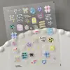 Adesivos fofos de filhote em relevo em estoque, adesivos de arte para unhas de animais de desenho animado com grafite criativo à prova d'água tridimensionais, modelo SL