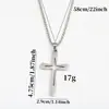 Collar de cruz de acero de titanio europeo y americano para hombre, elegante y único, colgante simple de acero inoxidable hueco con forma de estrella y perla cuadrada