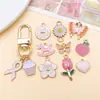 Aleación de Zinc Colgante Rosa Gotas de Aceite Llavero DIY Hecho a Mano Accesorios para Pendientes Materiales de Colgantes de Dibujos Animados Lindos