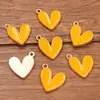 10 Colores 16*18mm Accesorios de Joyería de Aleación para Bricolaje Encanto Geométrico Esmaltado Dorado Kc Colgante de Corazón