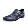 Zapatos de Hombre Talla Grande Transfronterizos con Hebilla Patrón Serpiente Slip-On de Cuero 2025 Verano Modernos Británicos de Charol Brillante Punta Afilada Zapatos de Hombre