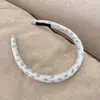 Estilo Coreano Nova Faixa de Cabelo com Cabeça de Esponja Listrada Floral Azul e Branco Fresca de Verão Elegante Acessório de Cabelo com Presilha de Cabelo Alta para Uso Externo para Mulheres