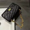 Bolsa feminina bolsa nova popular estilo Chanel losango corrente primeira camada couro bovino cera oleosa bolsa de ombro transversal bolsa cf2.55