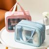 Advanced Sense Bolsa de cosméticos de camada dupla Bolsa de cosméticos portátil para mulheres Bolsa de higiene pessoal de grande capacidade Bolsa de banho à prova d'água Lote