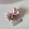 Pinza de peine para el cabello con lazo de satén para mujer, pasador organizador simple para flequillo y patillas, pinza de peine para la frente de princesa