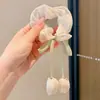 Scrunchie de rede de renda de bolinhas novo estilo coreano com um toque vintage e sofisticado, adequado para rabos de cavalo, um acessório de cabelo para meninas