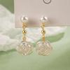 Pendientes de botón de perla de camelia plato de incienso repelente de mosquitos clip para la oreja Súper hada alta gama retro popular mujer Rosa Blanca regalo