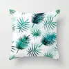 Almofada Decorativa Folha de Planta Verde Criativa Estilo Nórdico Poliéster Linho Sala de Estar Mesinha de Cabeceira Capa de Encosto Personalizável