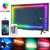 Tiras de Luces LED RGB USB 5050/2835, Sincronización de Música con App Bluetooth, Temporizador Regulable con Control Remoto IR, Luz Ambiental Autoadhesiva, Lámpara Decorativa Cambiante de Color para TV Habitación, Certificado CE ROHS FCC