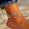 Conjunto de tres piezas de cadena de serpiente plana retorcida de estilo bohemio transfronterizo europeo y americano para mujer, traje playero multicapa de verano