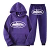 Sudadera con Capucha y Pantalón Casual con Estampado Clint419 Patrón Prisión del Diablo Europeo y Americano Conjunto de Dos Piezas para Hombre y Mujer