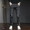 Jeans de Otoño para Hombre Marca de Moda Rectos Ajustados 2025 Nuevos Pantalones Largos Casuales para Hombre Primavera y Otoño Negro Gris