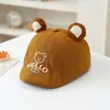 Boina de Desenho Animado Estilo Coreano com Orelhas de Urso para Bebês e Crianças Pequenas de 1-3 Anos, Boné de Baseball de Algodão para Primavera e Verão para Meninos e Meninas