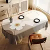Venta al por mayor del fabricante: Mantel Estilo Wabi-Sabi, Impermeable al Aceite, Resistente al Calor, Lavable, Ambiente de Lujo Sencillo, Mantel Rectangular de PVC para Mesa de Café