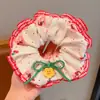 Goma de pelo estilo perezoso Flor de pelo grande estilo coreano Bufanda cuadrada de alta gama para niña Cuerda para el pelo Banda elástica Cuerda para el pelo Accesorios para el pelo