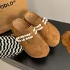 Meia-sapatilha Feminina 2026 Primavera e Outono Novo Estilo Confortável Versátil Slip-On Bico Fechado com Salto Escondido e Fivela