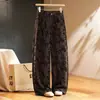 Jeans femininos de alta qualidade, feitos sob medida, com estampa de leopardo retrô, outono 2026, cintura alta, modelador, estampado, com caimento moderno