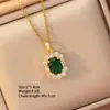 [Aço Titânio] Colar Elegante Esmeralda Popular da Amazon para Mulheres, Luxo Acessível, Alta Moda, Joia Simples de Corrente para Clavícula