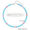 Estilo de Playa de Verano Europeo y Americano Nuevo Collar Hecho a Mano para Mujer Uso Apilado Cadena de Clavícula con Cuentas de Colores Cadena de Collar de Cerámica Blanda DIY