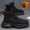 Botas de Nieve Zapatos de Hombre Invierno Caña Alta Cálido Forradas de Felpa Zapatos Gruesos de Algodón Exteriores Montañismo Impermeable Antideslizante Herramienta Botas Martin