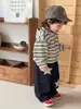 Nuevo abrigo de otoño para bebés, ropa para bebés para primavera y otoño, sudadera a rayas elegante estilo coreano, chaqueta casual