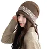 Gorro Tejido Jacquard Retro para Mujer Otoño Invierno Cálido Protección para Orejas Slouchy Versátil Adelgazante para la Cara Gorro Nuevo Cálido