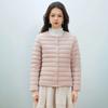 Pinghu Chi Nuevo Estándar Nacional para Mujer Nuevo 90 Terciopelo Nuevo Color Puro para Mujer Cuello Redondo Cuello en V Simple Chaqueta Plumífera de Manga Larga