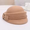 Chapéu Feminino Outono e Inverno Estilo Coreano Chapéu de Feltro de Lã Pura Boina Elegante Fashion Chapéu Estilo Britânico Casual Versátil Chapéu de Copa