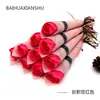 Flores de Jabón Bouquet Rosa Mate Ramo de Flores Día de San Valentín Flor de Rosa Solitaria Regalo para Maestro Cliente Amigo Regalo