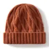 Chapéu de Lã Cashmere Torcido Espesso Estilo Coreano para Mulheres Outono e Inverno Novo Chapéu de Tricô Macio Cor Pura Casual Versátil Quente