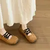 Bailarinas de cordones estilo francés para mujer, nuevo modelo otoño 2026, zapatos Mary Jane de suela blanda para combinar con faldas, adecuados para ir al trabajo