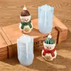 Novo molde de silicone de boneco de neve 3D para fazer cachecóis, moldes de vela de aromaterapia DIY de Natal e ornamentos de gesso artesanais