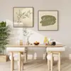 Pintura decorativa de estilo crema para restaurante, decoración de pared para mesa de comedor, pintura colgante, estilo silencioso, sentido avanzado, mural abstracto de dos piezas para comedor
