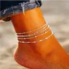 Europa y Estados Unidos transfronterizo todo partido popular decoración para el pie juego de 5 piezas decoración una variedad de cadena de oro de playa transfronteriza nuevo tobillera