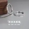 Anillo de Plata de Ley 925 Hielo Triturado Anillo de Tres Lados Chapado en Oro Platino Anillo Abierto/Cerrado Estilo Personalizado de Moda