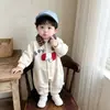 Mono de Bebé para Primavera Otoño Nuevo Retro Cuadros Solapa Mono Niños Manga Larga Exterior Elegante Traje para Gatear