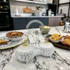 Caixa de Lanches Doces de Frutas Secas Retro de Luxo Leve Estilo Europeu do Oriente Médio de Alta Qualidade com Alça e Tampa Cesta de Frutas à Prova de Poeira Bandeja de Frutas