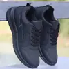 Sapatos masculinos de outono e inverno sapatos de couro impermeáveis sapatos pretos masculinos de lazer esportivos da moda sapatos de corrida resistentes ao desgaste sapatos de trabalho antiderrapantes