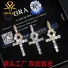 Temu Europeu e Americano Transfronteiriço Hip-Hop Cravejado com Diamantes Prata S925 Moissanita Vvs4.0Mm Pingente Cruz Joia Hiphop